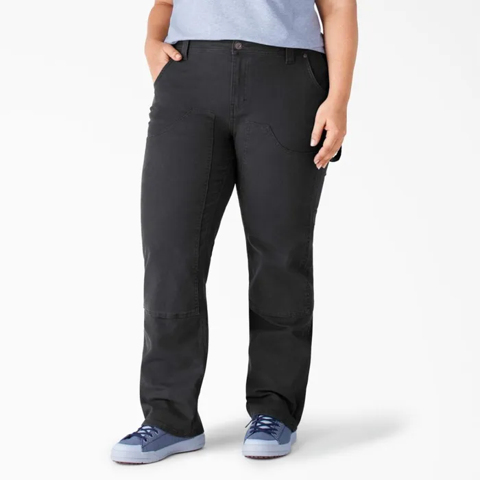 Dickies Carpenter Women039s Plus FLEX Relaxed Fit Duck Carpenter Pants Rinsed Black Rinsed Black rbk 8211 Women Dickies Carpenter Women039s Plus FLEX Relaxed Fit Duck Carpenter Pants Rinsed Black Rinsed Black rbk 8211 Women