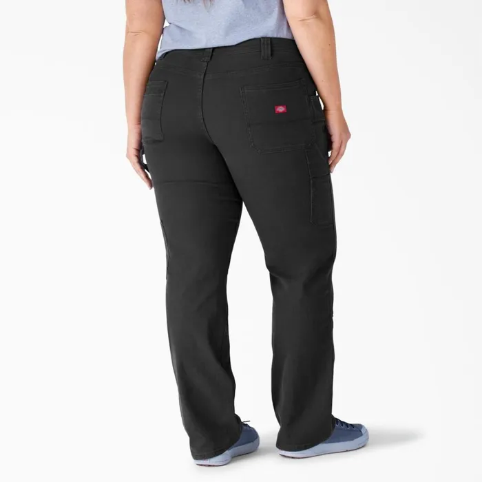 Dickies Carpenter Women039s Plus FLEX Relaxed Fit Duck Carpenter Pants Rinsed Black Rinsed Black rbk 8211 Women Dickies Carpenter Women039s Plus FLEX Relaxed Fit Duck Carpenter Pants Rinsed Black Rinsed Black rbk 8211 Women