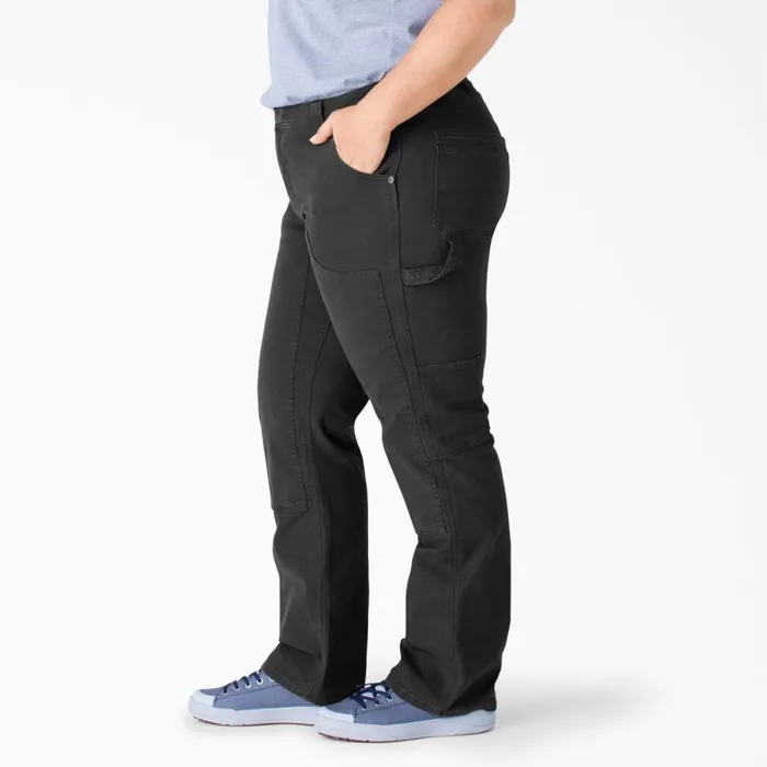 Dickies Carpenter Women039s Plus FLEX Relaxed Fit Duck Carpenter Pants Rinsed Black Rinsed Black rbk 8211 Women Dickies Carpenter Women039s Plus FLEX Relaxed Fit Duck Carpenter Pants Rinsed Black Rinsed Black rbk 8211 Women