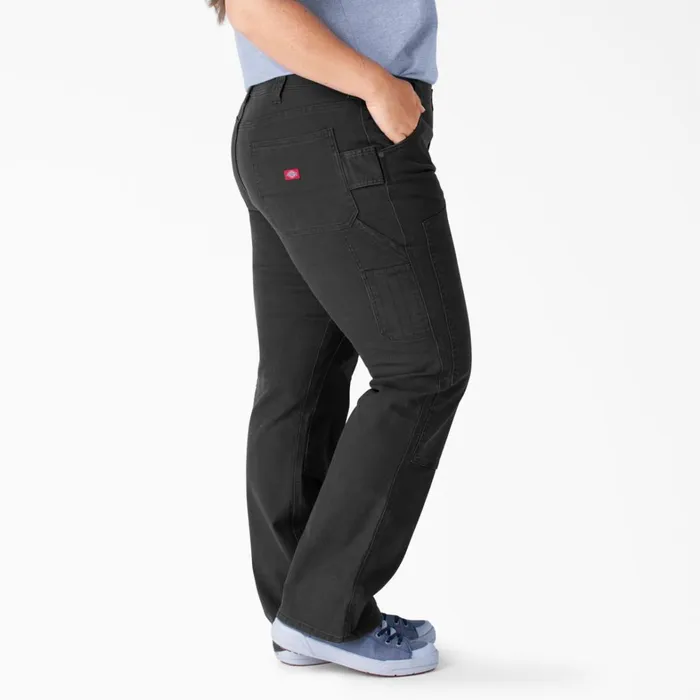 Dickies Carpenter Women039s Plus FLEX Relaxed Fit Duck Carpenter Pants Rinsed Black Rinsed Black rbk 8211 Women Dickies Carpenter Women039s Plus FLEX Relaxed Fit Duck Carpenter Pants Rinsed Black Rinsed Black rbk 8211 Women