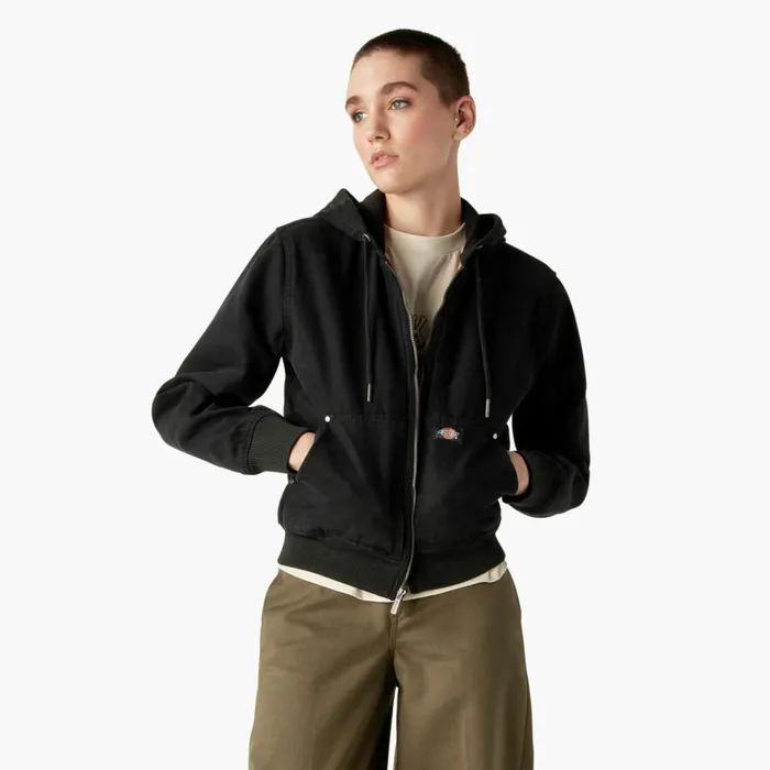 Dickies Coats and Jackets Womens Duck Canvas Fleece Lined Jacket Stonewashed Black Stonewashed Black sbk 8211 Women Dickies Coats and Jackets Womens Duck Canvas Fleece Lined Jacket Stonewashed Black Stonewashed Black sbk 8211 Women