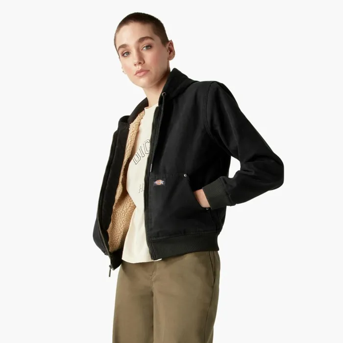 Dickies Coats and Jackets Womens Duck Canvas Fleece Lined Jacket Stonewashed Black Stonewashed Black sbk 8211 Women Dickies Coats and Jackets Womens Duck Canvas Fleece Lined Jacket Stonewashed Black Stonewashed Black sbk 8211 Women