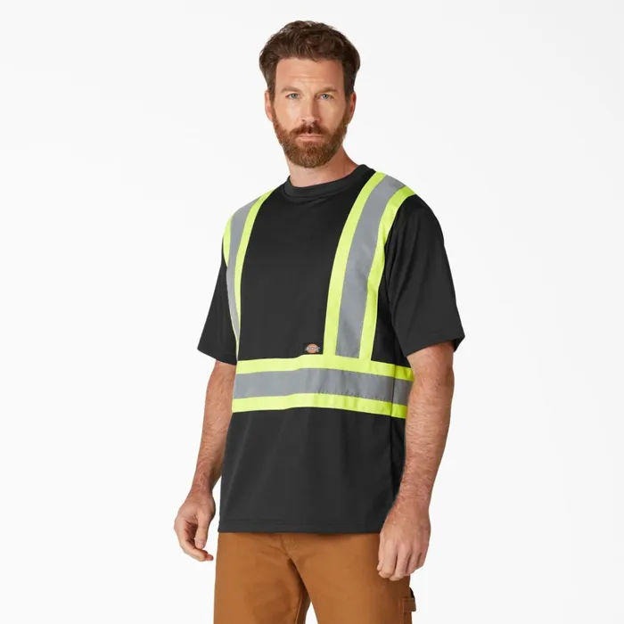 Dickies Hi Vis Hi Vis Safety Short Sleeve TShirt Black Black bk 8211 Men