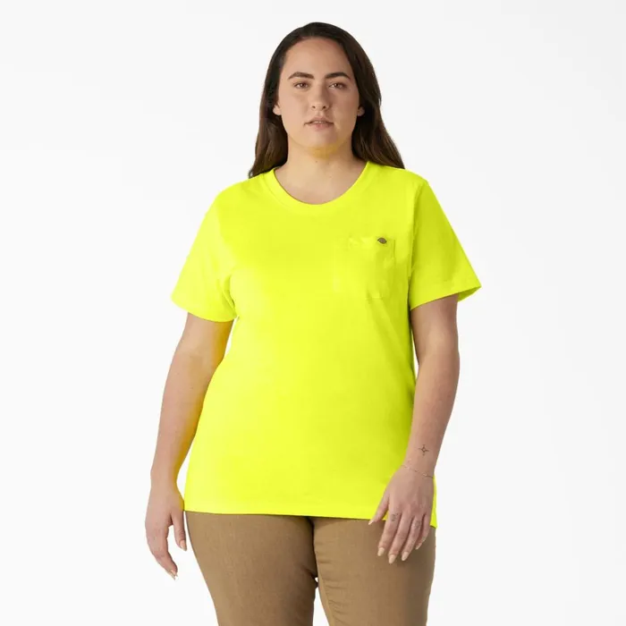 Dickies Hi Vis Women039s Plus Heavyweight Short Sleeve Pocket TShirt Bright Yellow Bright Yellow bwd 8211 Women Dickies Hi Vis Women039s Plus Heavyweight Short Sleeve Pocket TShirt Bright Yellow Bright Yellow bwd 8211 Women