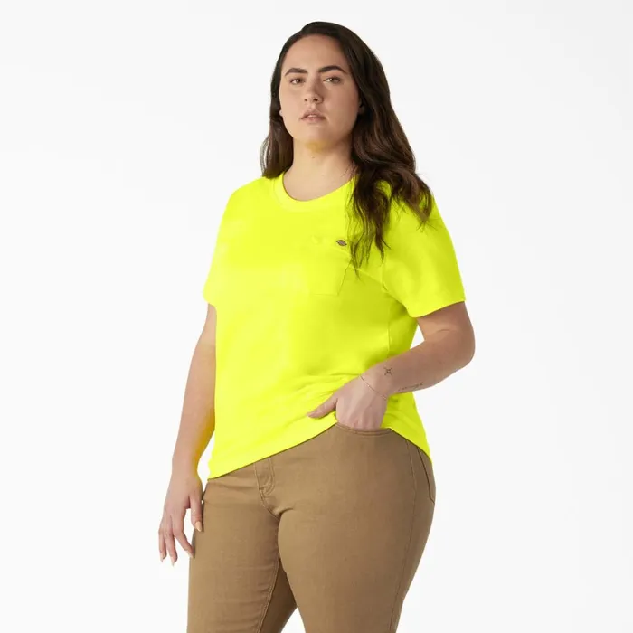 Dickies Hi Vis Women039s Plus Heavyweight Short Sleeve Pocket TShirt Bright Yellow Bright Yellow bwd 8211 Women Dickies Hi Vis Women039s Plus Heavyweight Short Sleeve Pocket TShirt Bright Yellow Bright Yellow bwd 8211 Women