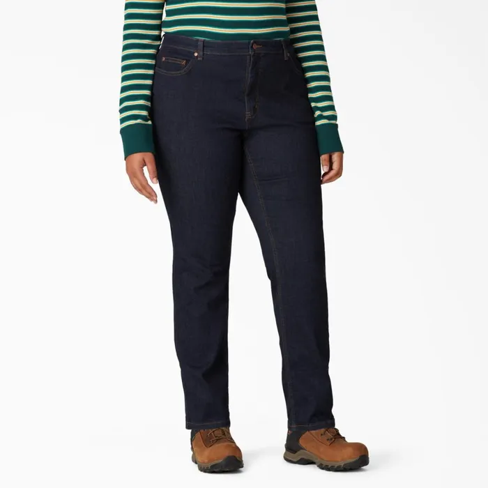 Dickies Jeans Women039s Plus Perfect Shape Straight Fit Jeans Rinsed Indigo Blue Rinsed Indigo Blue rnb 8211 Women Dickies Jeans Women039s Plus Perfect Shape Straight Fit Jeans Rinsed Indigo Blue Rinsed Indigo Blue rnb 8211 Women