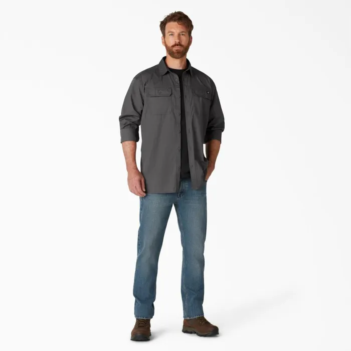 Dickies Long Sleeve Work Shirts FLEX Ripstop Long Sleeve Shirt Rinsed Slate Rinsed Slate rsl 8211 Men Dickies Long Sleeve Work Shirts FLEX Ripstop Long Sleeve Shirt Rinsed Slate Rinsed Slate rsl 8211 Men