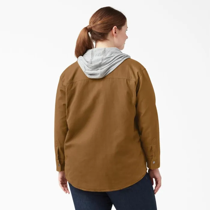 Dickies Shirt Jackets Womens Plus Duck Hooded Shirt Jacket Brown Duck Brown Duck bd 8211 Women Dickies Shirt Jackets Womens Plus Duck Hooded Shirt Jacket Brown Duck Brown Duck bd 8211 Women