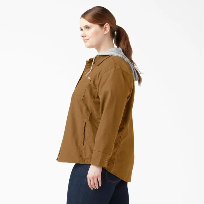 Dickies Shirt Jackets Womens Plus Duck Hooded Shirt Jacket Brown Duck Brown Duck bd 8211 Women Dickies Shirt Jackets Womens Plus Duck Hooded Shirt Jacket Brown Duck Brown Duck bd 8211 Women