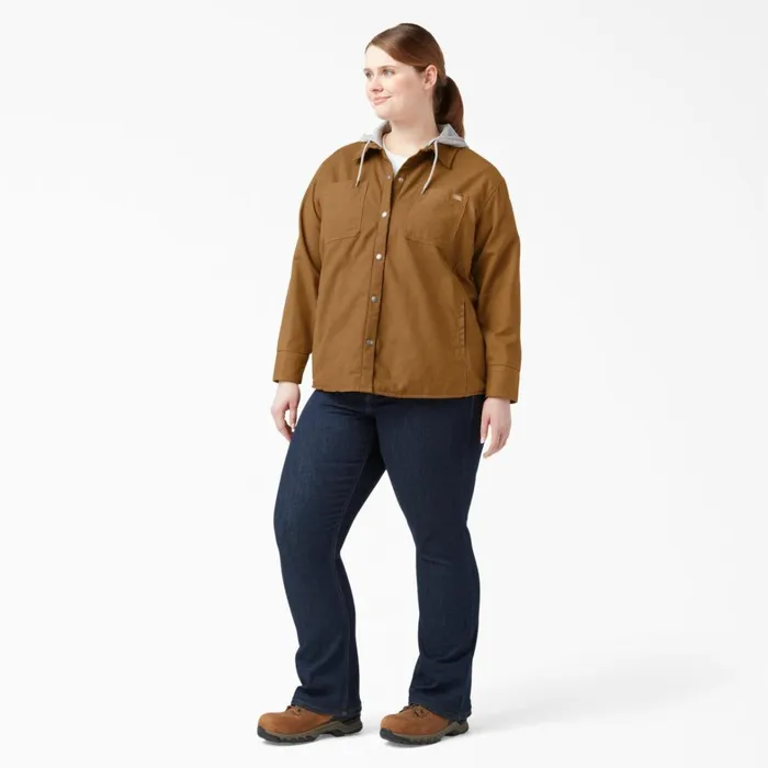 Dickies Shirt Jackets Womens Plus Duck Hooded Shirt Jacket Brown Duck Brown Duck bd 8211 Women Dickies Shirt Jackets Womens Plus Duck Hooded Shirt Jacket Brown Duck Brown Duck bd 8211 Women