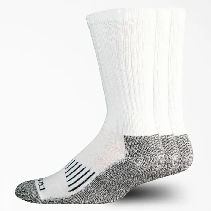 Dickies Socks Heavyweight Crew Socks Size 612 3Pack White White wh 8211 Men