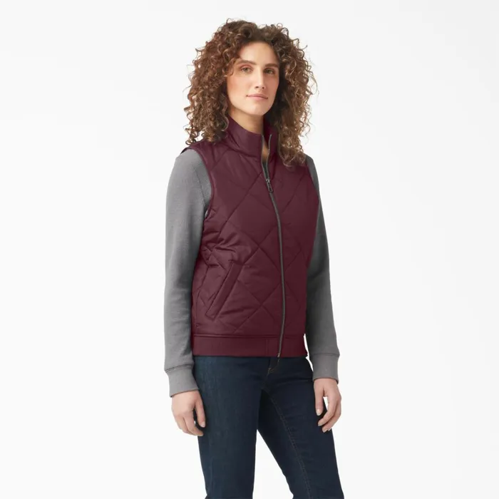 Dickies Vests Women039s Quilted Vest Burgundy Burgundy by 8211 Women
