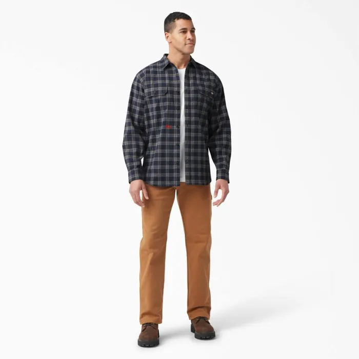 Dickies Work Shirts FLEX Long Sleeve Flannel Shirt Ink NavyChocolate Brown Plaid Ink Navychocolate Brown Plaid b1r 8211 Men Dickies Work Shirts FLEX Long Sleeve Flannel Shirt Ink NavyChocolate Brown Plaid Ink Navychocolate Brown Plaid b1r 8211 Men