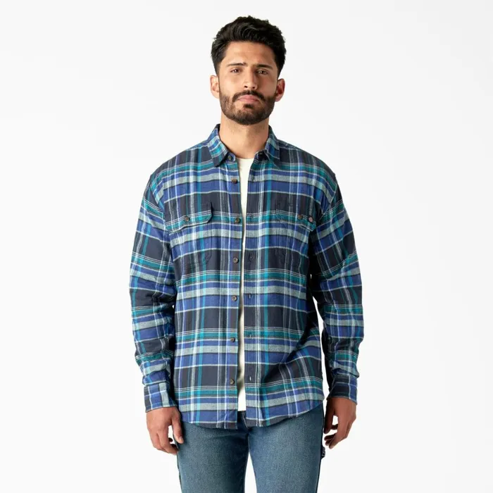 Dickies Work Shirts FLEX Long Sleeve Flannel Shirt Navy BlueMulti Plaid Navy Bluemulti Plaid a1x 8211 Men Dickies Work Shirts FLEX Long Sleeve Flannel Shirt Navy BlueMulti Plaid Navy Bluemulti Plaid a1x 8211 Men