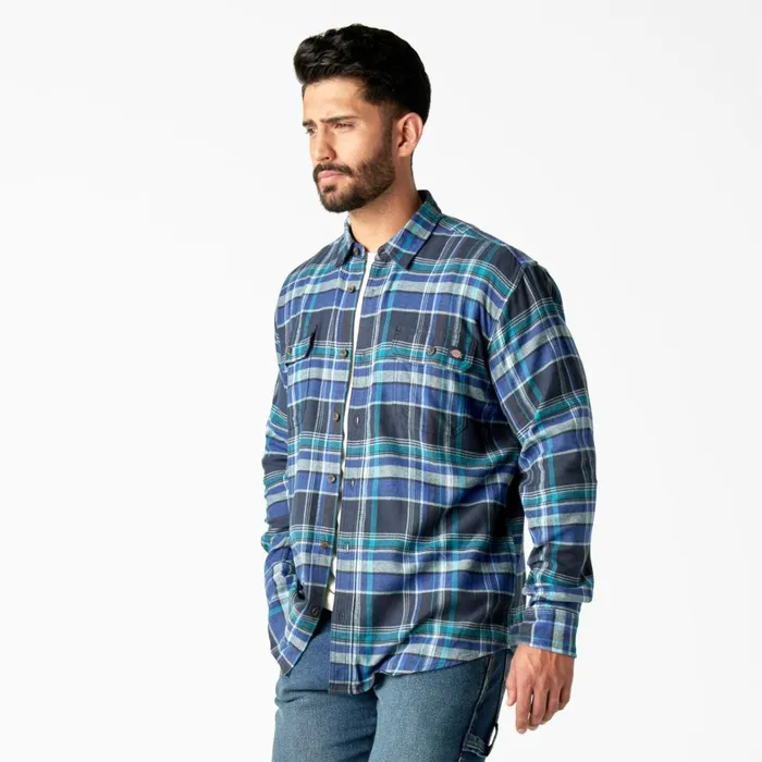 Dickies Work Shirts FLEX Long Sleeve Flannel Shirt Navy BlueMulti Plaid Navy Bluemulti Plaid a1x 8211 Men Dickies Work Shirts FLEX Long Sleeve Flannel Shirt Navy BlueMulti Plaid Navy Bluemulti Plaid a1x 8211 Men