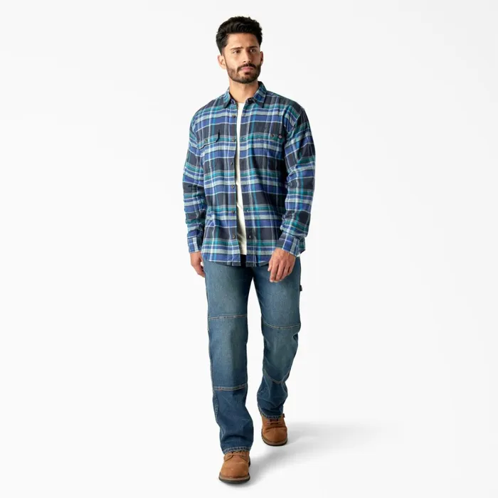 Dickies Work Shirts FLEX Long Sleeve Flannel Shirt Navy BlueMulti Plaid Navy Bluemulti Plaid a1x 8211 Men Dickies Work Shirts FLEX Long Sleeve Flannel Shirt Navy BlueMulti Plaid Navy Bluemulti Plaid a1x 8211 Men
