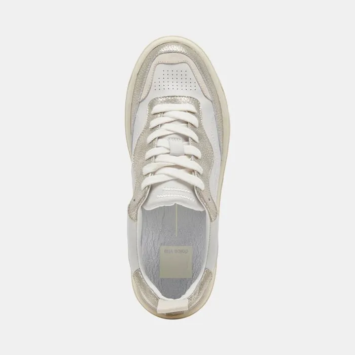 Dolce Vita Adella Sneakers White Gold Leather Women Sneakers