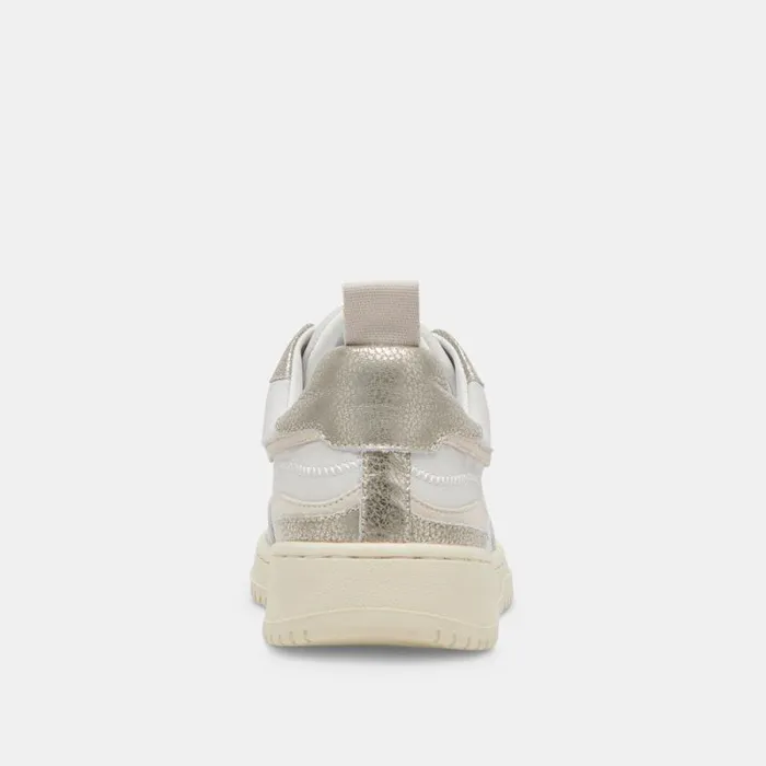 Dolce Vita Adella Sneakers White Gold Leather Women Sneakers