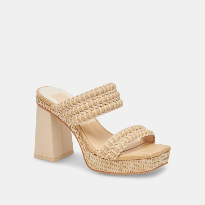Dolce Vita Alfred Heels Lt Natural Raffia Women Heels