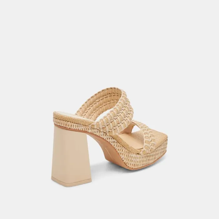 Dolce Vita Alfred Heels Lt Natural Raffia Women Heels