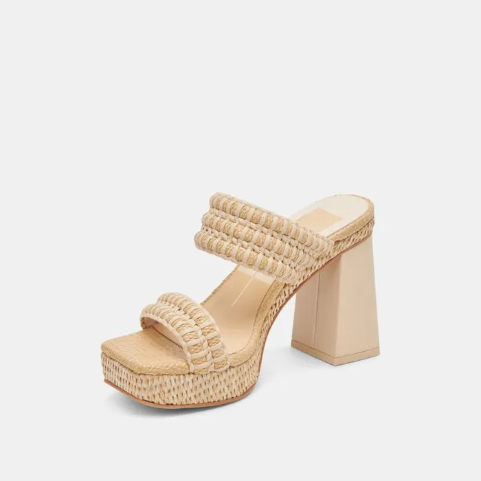 Dolce Vita Alfred Heels Lt Natural Raffia Women Heels