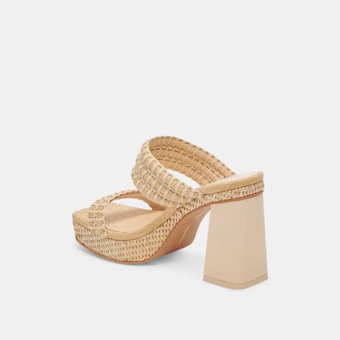 Dolce Vita Alfred Heels Lt Natural Raffia Women Heels