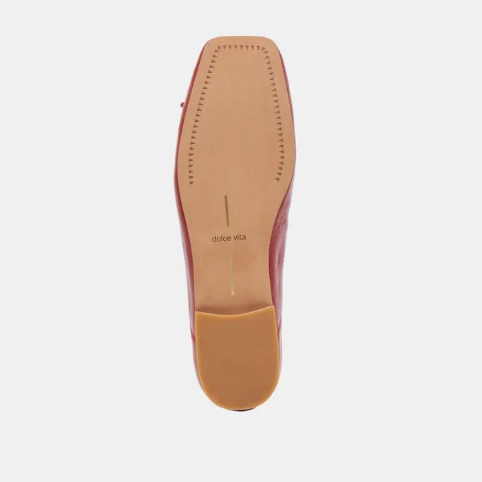 Dolce Vita Anisa Ballet Flats Red Crinkle Patent Women Flats and Loafers