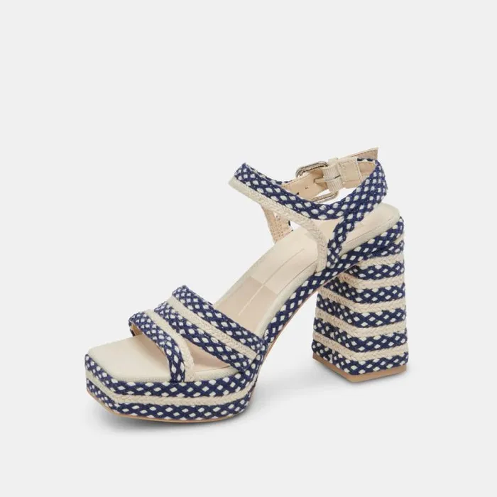Dolce Vita Arnela Heels Navy Multi Woven Women Heels
