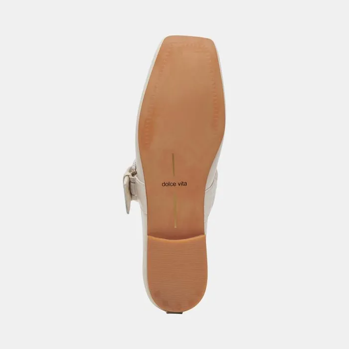 Dolce Vita Arora Ballet Flats Ivory Crinkle Patent Women Flats and Loafers