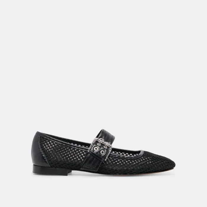 Dolce Vita Arora Ballet Flats Onyx Woven Mesh Women Flats and Loafers