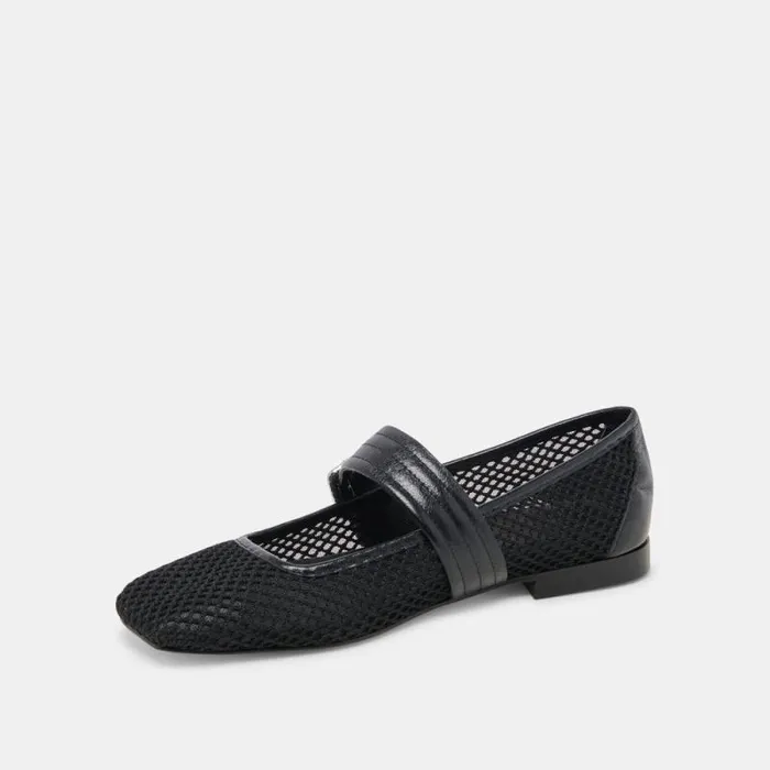Dolce Vita Arora Ballet Flats Onyx Woven Mesh Women Flats and Loafers
