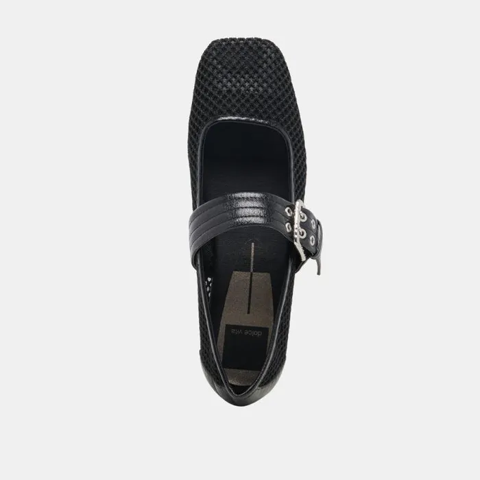 Dolce Vita Arora Ballet Flats Onyx Woven Mesh Women Flats and Loafers