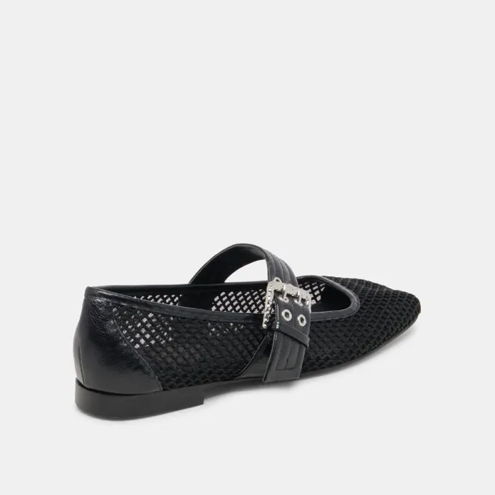 Dolce Vita Arora Ballet Flats Onyx Woven Mesh Women Flats and Loafers