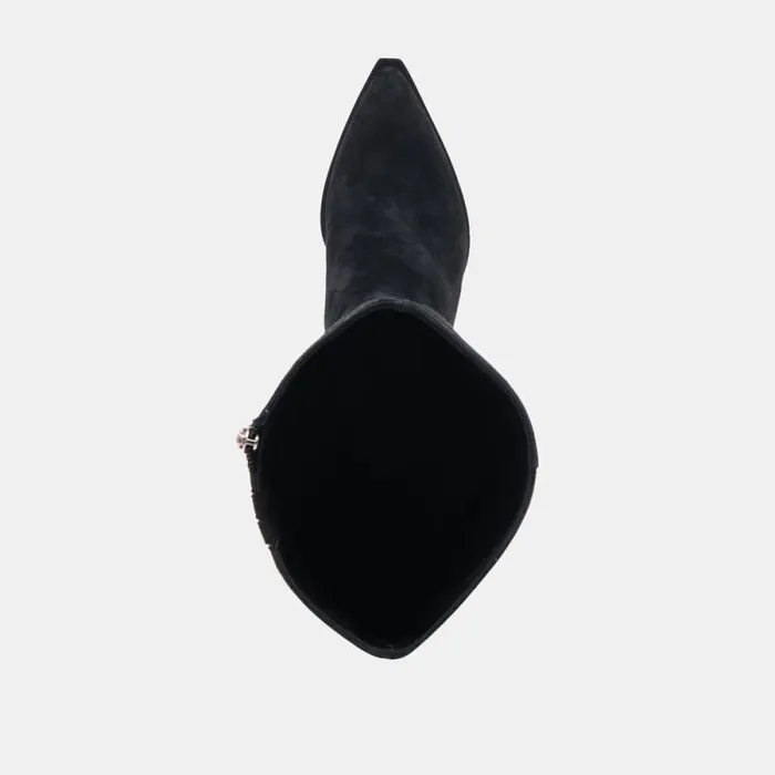 Dolce Vita Auggie Wide Calf Boots Onyx Suede Women Boots and Booties