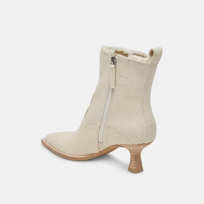 Dolce Vita Austin Boots Ivory Denim Women Boots and Booties