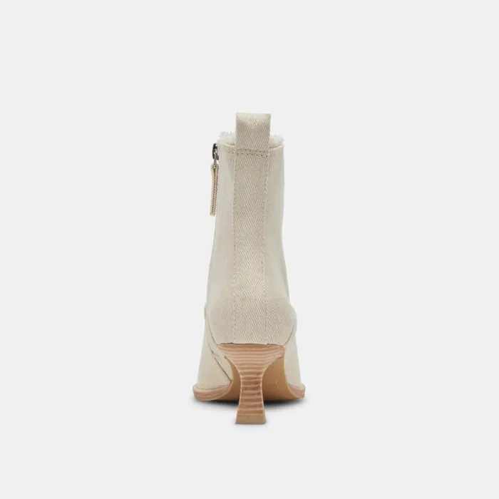 Dolce Vita Austin Boots Ivory Denim Women Boots and Booties