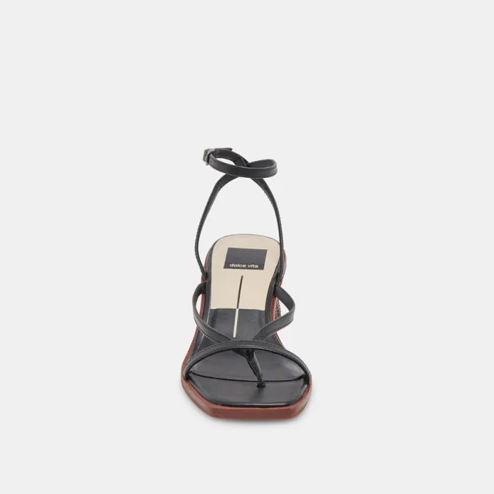 Dolce Vita Banita Sandals Black Leather Women Heels
