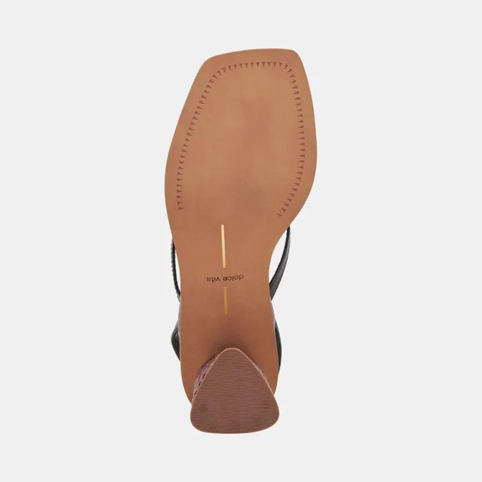 Dolce Vita Banita Sandals Black Leather Women Heels