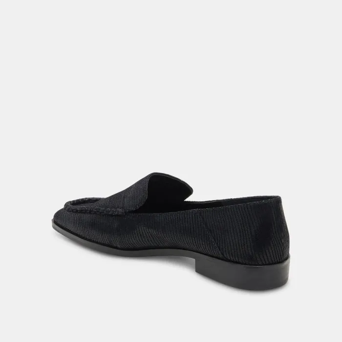 Dolce Vita Beny Flats Onyx Embossed Leather Women Flats and Loafers