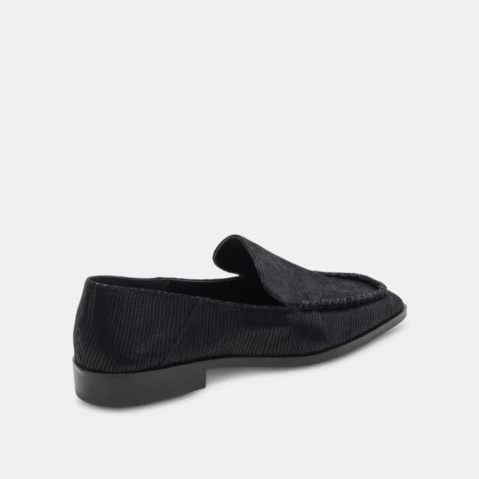 Dolce Vita Beny Flats Onyx Embossed Leather Women Flats and Loafers