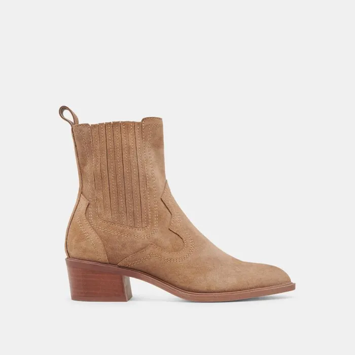 Dolce Vita Brylee H2O Wide Booties Mushroom Suede Women Boots and Booties
