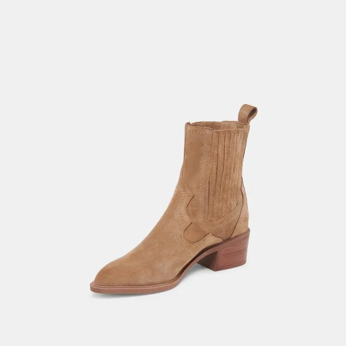 Dolce Vita Brylee H2O Wide Booties Mushroom Suede Women Boots and Booties