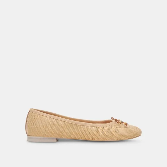 Dolce Vita Cacy Ballet Flats Natural Raffia Women Flats and Loafers