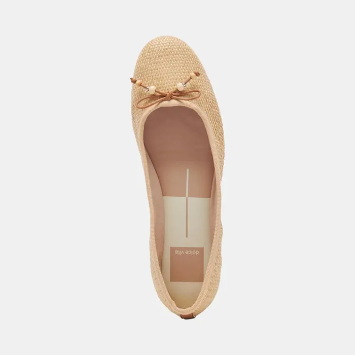 Dolce Vita Cacy Ballet Flats Natural Raffia Women Flats and Loafers