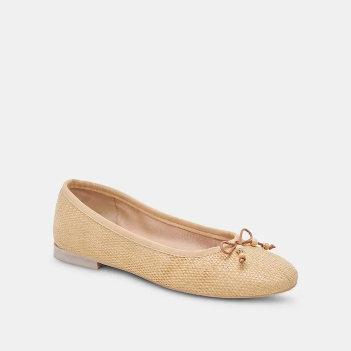 Dolce Vita Cacy Ballet Flats Natural Raffia Women Flats and Loafers