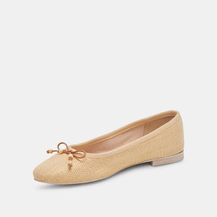 Dolce Vita Cacy Ballet Flats Natural Raffia Women Flats and Loafers