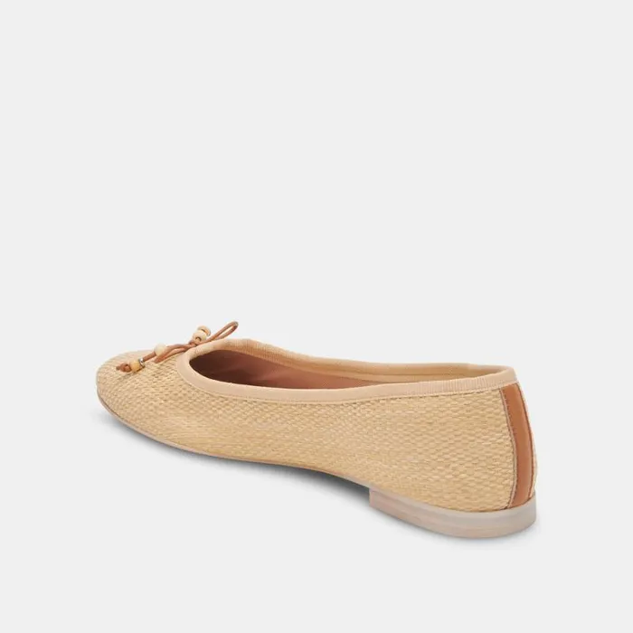 Dolce Vita Cacy Ballet Flats Natural Raffia Women Flats and Loafers