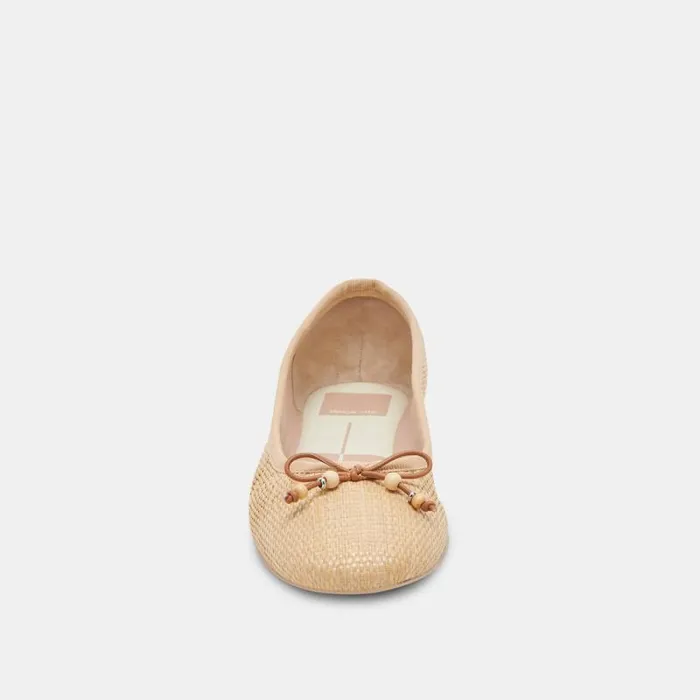 Dolce Vita Cacy Ballet Flats Natural Raffia Women Flats and Loafers