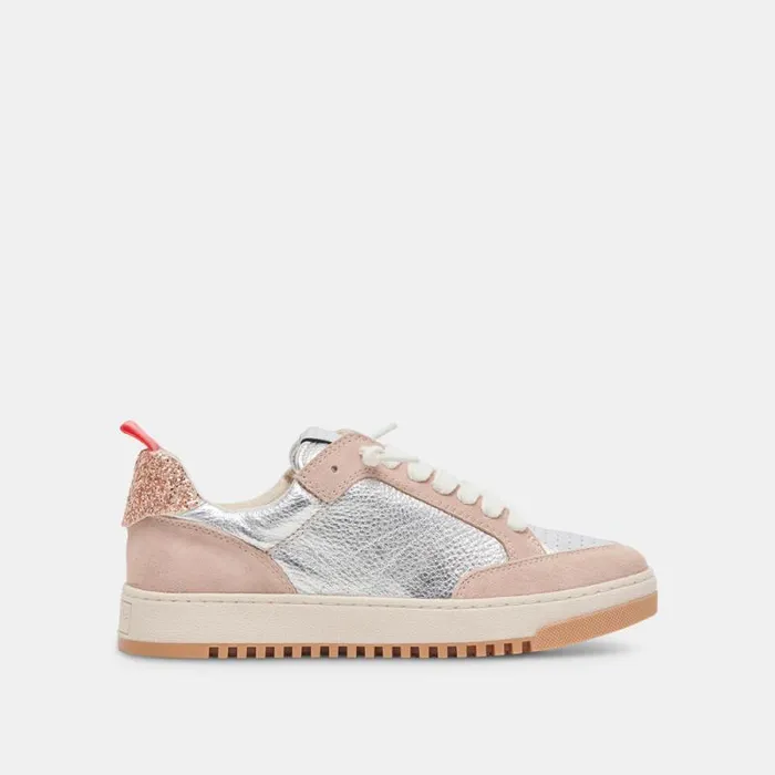 Dolce Vita Calil Sneakers Blush Multi Metallic Leather Women Sneakers