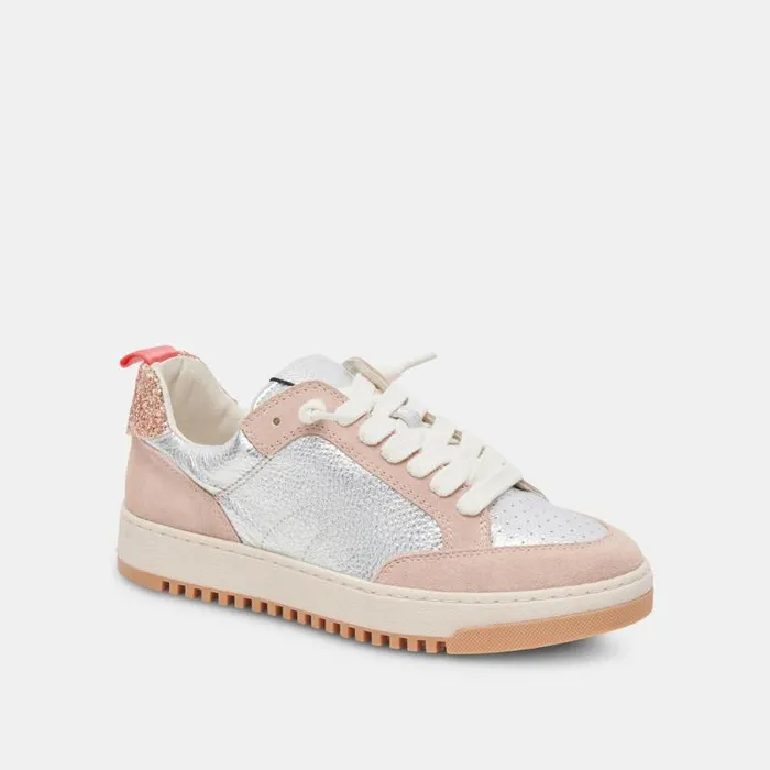 Dolce Vita Calil Sneakers Blush Multi Metallic Leather Women Sneakers